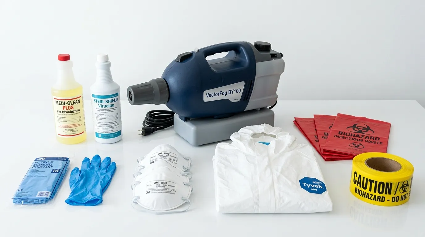 Professional biohazard remediation crew working in Sudbury