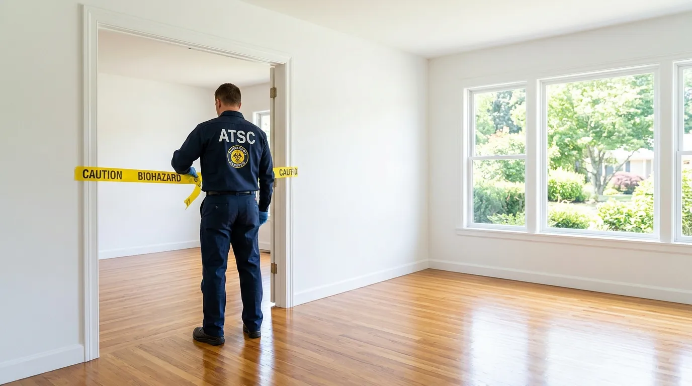 Certified biohazard cleanup crew performing Trauma Scene Cleanup in Sudbury